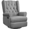 Front. KERDOM - Recliner Nursery Chair Swivel Glider, Rocking Living Room Single Sofa Ergonomic Accent Lounge Chair with Arm for Reading - Grey.