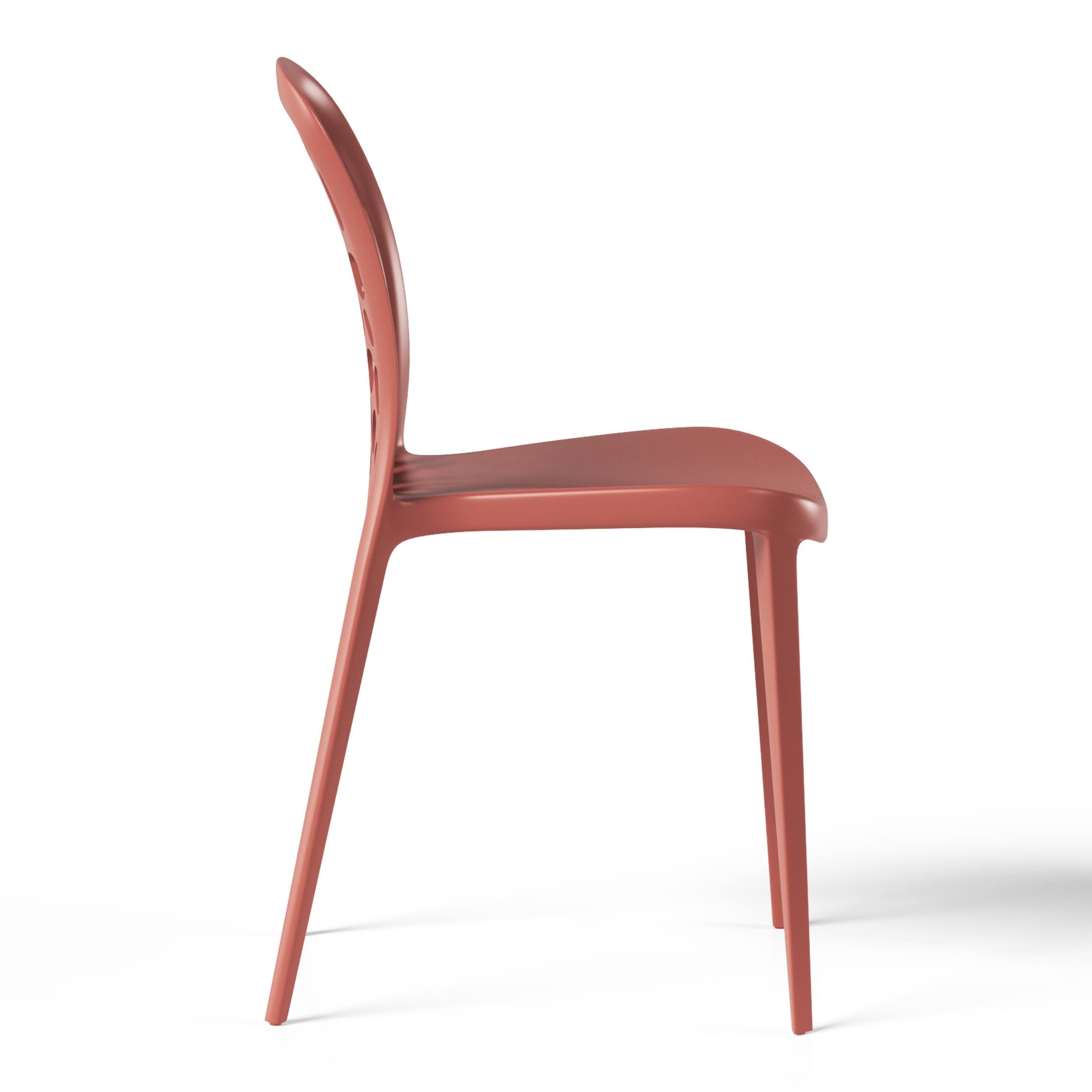Left. WestinTrends - WestinTrends Playa Outdoor Modern Stackable Patio Dining Chairs (Set of 2) - Red.