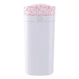 Cluzine - Volcano Humidifier with 7-Color Light, 600ml Tank, Double Nozzle, USB Powered for Bedroom Office