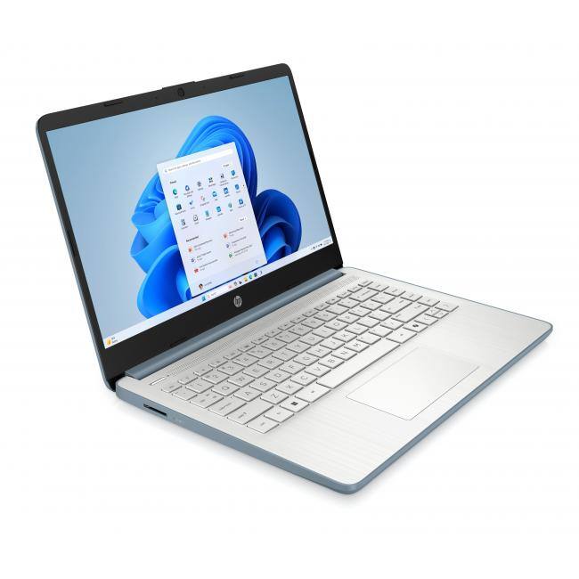 Alt View 4. HP - HP 14" HD Touchscreen Notebook Intel N150 4GB RAM 128GB SSD + Wireless Mouse + Microsoft 365 - Moonlight Blue.