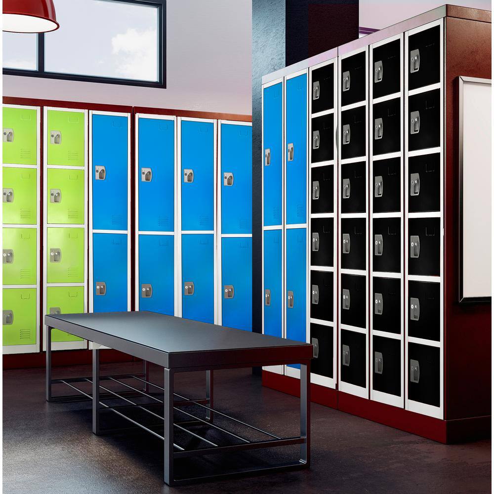Back. AdirOffice - Storage Locker 629-Series 72" H 6-Tier Steel Key Lock 6-Shelf Locker with Key Lock - Black.