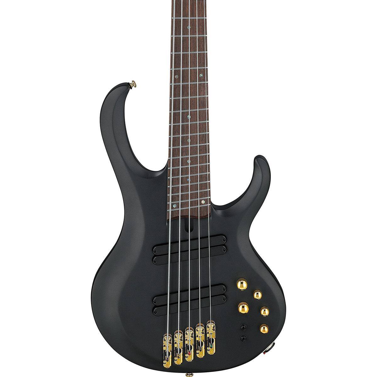 Alt View 3. Ibanez - Ibanez BTB Bass Workshop Series BTB605LM 5-String Multi Scale Electric Bass Guitar, Black Flat.