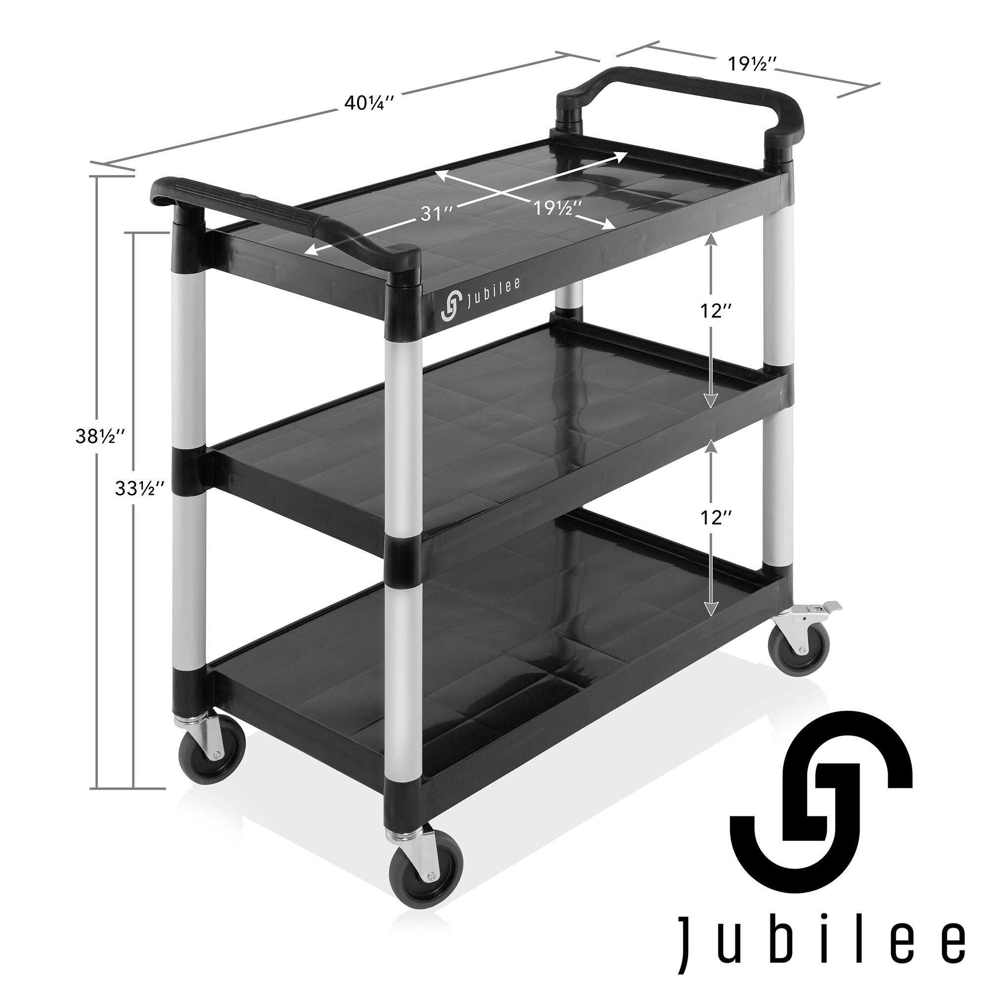 Jubilee 3 Tier Utility Service Cart with Wheels Black - Best Buy