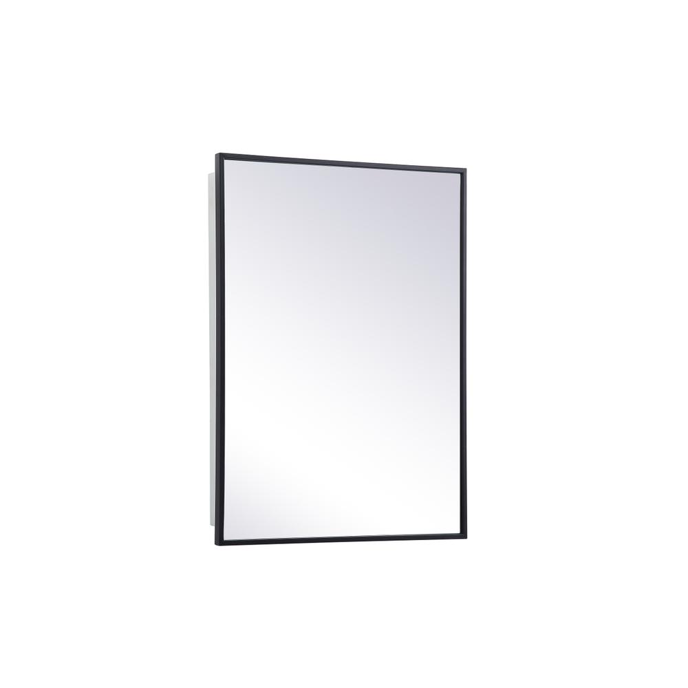 Back. Elegant Decor - Metal mirror medicine cabinet 20 inch x 28 inch in Black - Black.