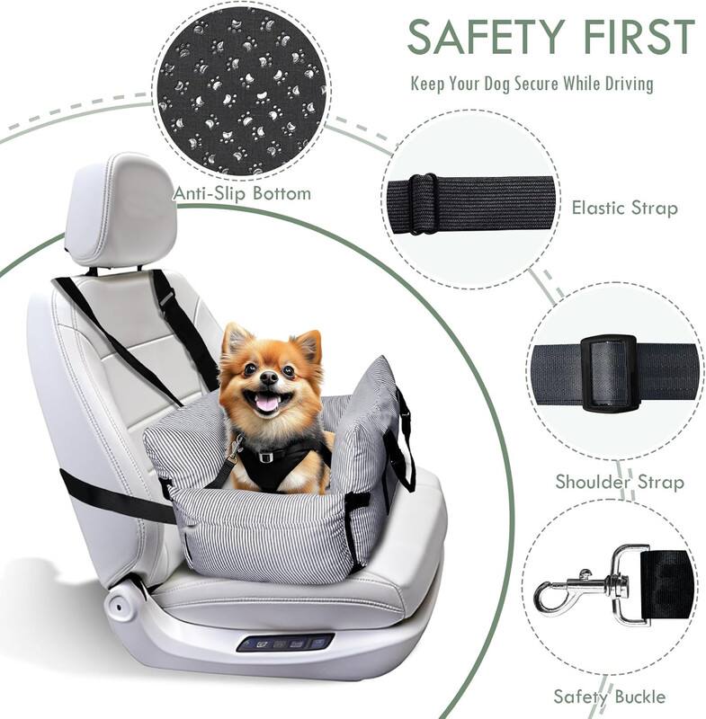 SAFETY FIRST
Keep Your Dog Secure While Driving
Anti-Slip Bottom
Elastic Strap
Shoulder Strap
Safety Buckle