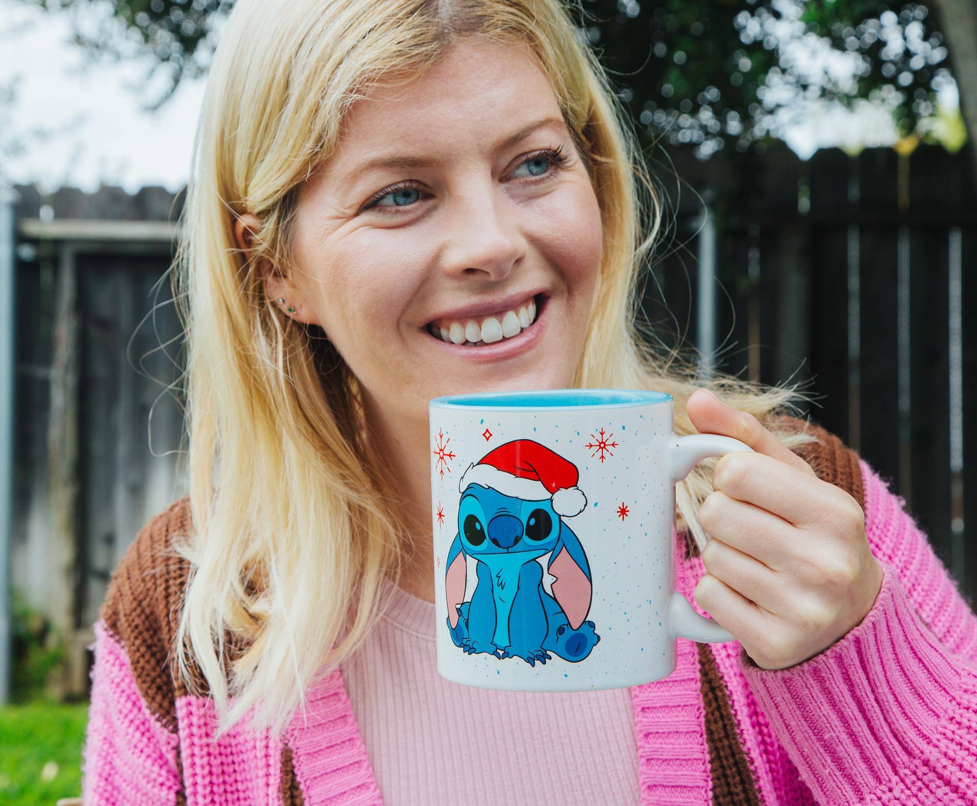 Alt View 5. Disney - Disney Lilo & Stitch Santa Hat Ceramic Mug | Holds 20 Ounces - Red.