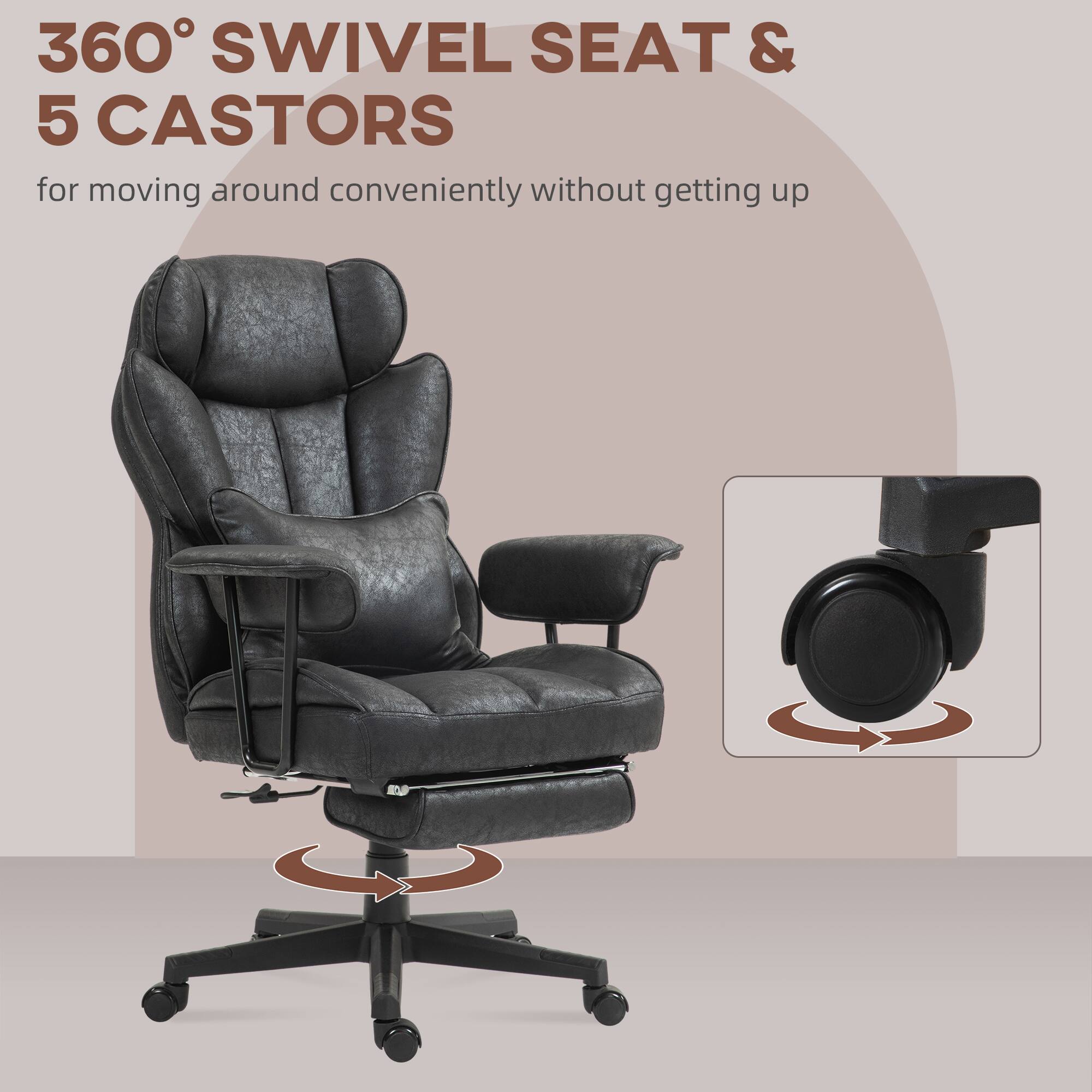 360° SWIVEL SEAT & 5 CASTORS for moving around conveniently without getting up