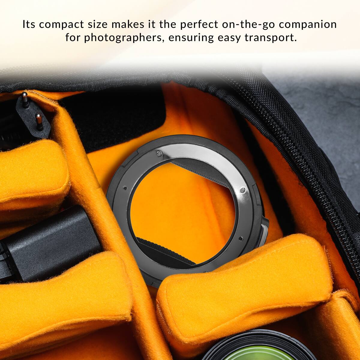 Its compact size makes it the perfect on-the-go companion for photographers, ensuring easy transport.