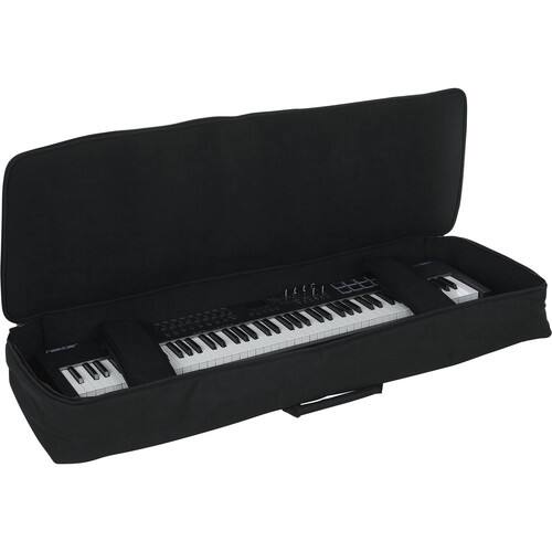 Back. Gator - Padded 88-Key Keyboard Gig Bag, Water-Resistant Heavy-Duty Nylon Exterior, Protective Foam Padding & Adjustable Straps - Black.