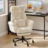 Front. Bestier - Ergonomic Office Chair with Massage, Swivel Computer Chair with Headrest Lumbar Support, Vanity Chair for Home Office - White.