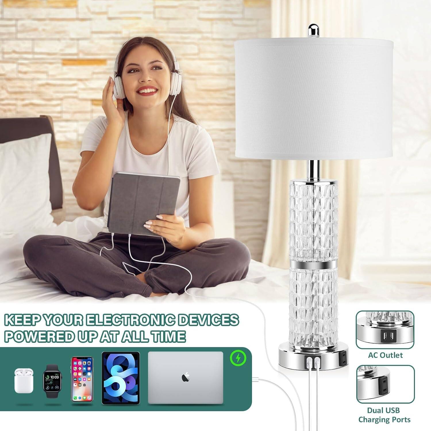 KEEP YOUR ELECTRONIC DEVICES POWERED UP AT ALL TIME

AC Outlet
Dual USB Charging Ports