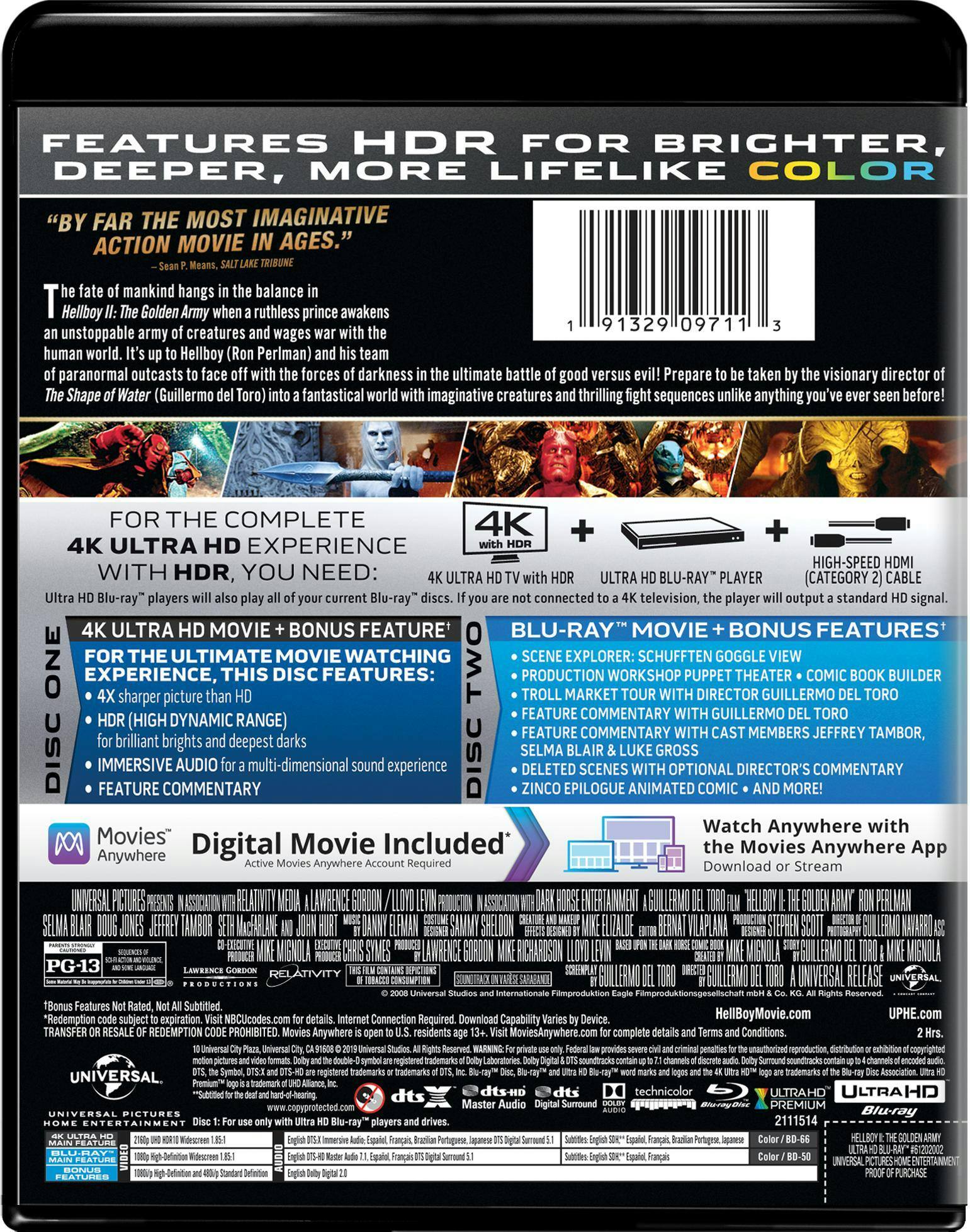 Back. Hellboy 2 - The Golden Army (4K Ultra HD) [UHD].