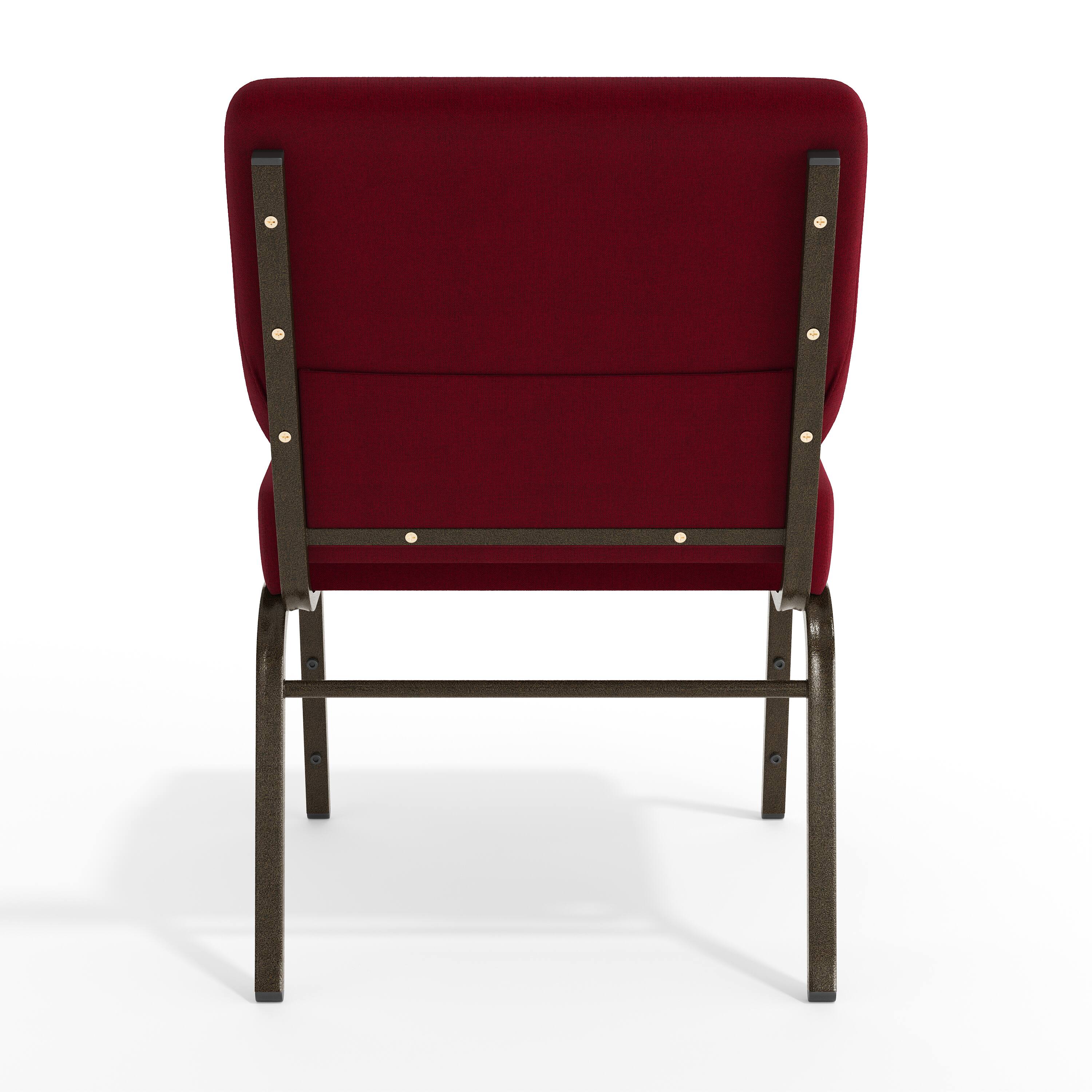 Alt View 7. Emma + Oliver - 21"W Stackable Church/Reception Guest Chair - Burgundy Fabric/Gold Vein Frame.