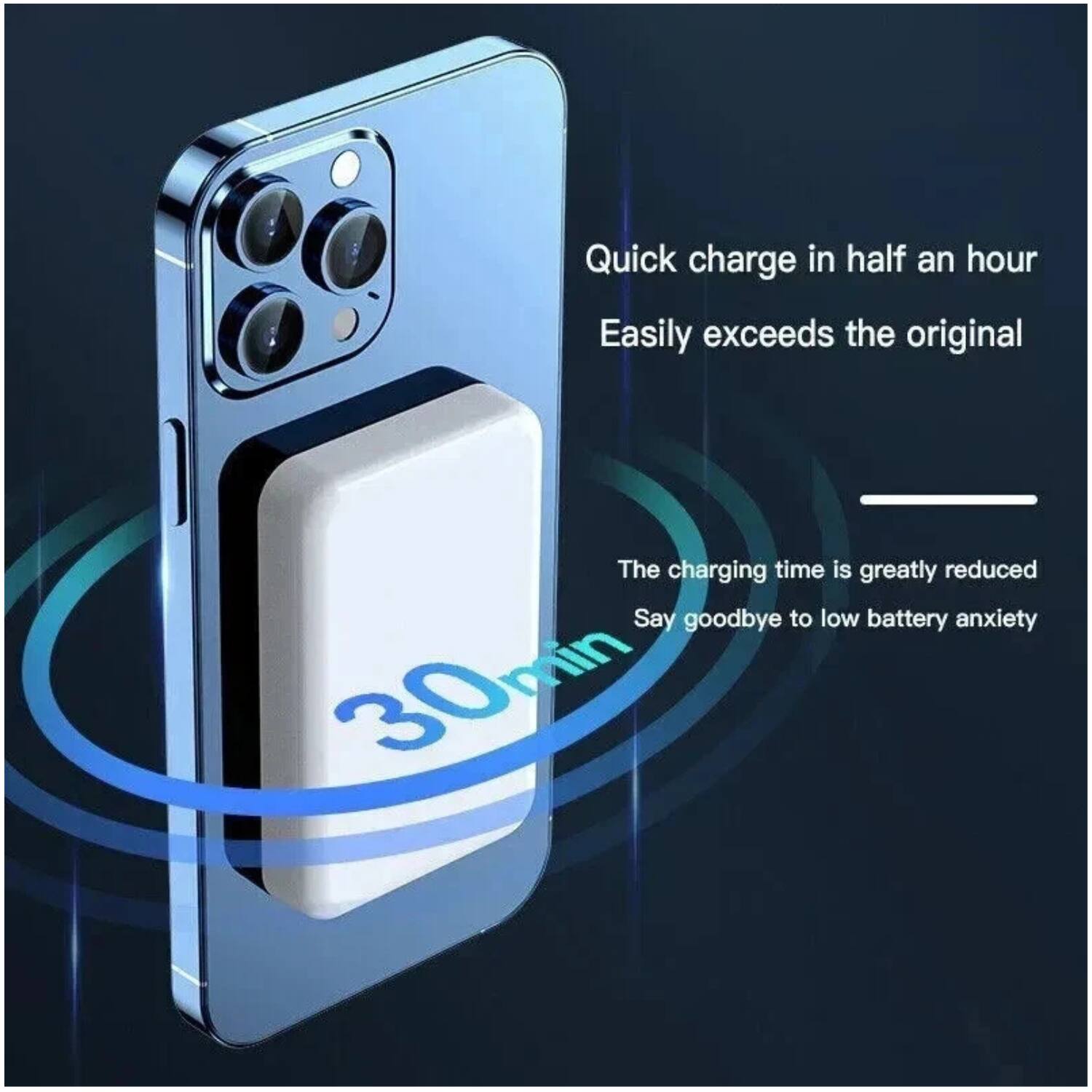 Quick charge in half an hour  
Easily exceeds the original  

The charging time is greatly reduced  
Say goodbye to low battery anxiety  

30min