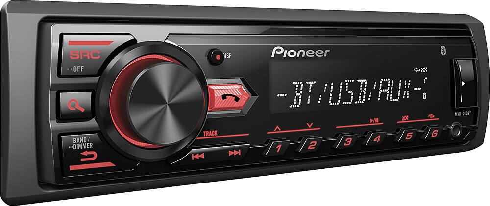 Angle. Pioneer - In-Dash Digital Media Receiver - Built-in Bluetooth with Detachable Faceplate - Black.