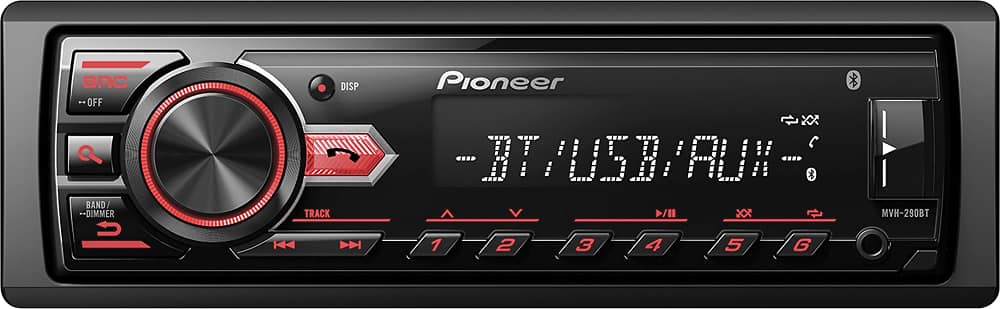 Front. Pioneer - In-Dash Digital Media Receiver - Built-in Bluetooth with Detachable Faceplate - Black.