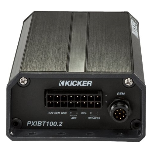 Left View: KICKER 42PXIBT1002 - PXiBT100.2 50W Full-Range 2-Channel Amplified Controller Bluetooth Interface
