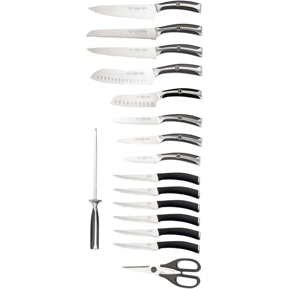 Angle. Lenox - Forged Series 18-Piece Knife Set - Beige/Black/Silver.
