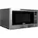 Angle. Bella - 1.1 Cu. Ft. Mid-Size Microwave - Stainless Steel and Black.
