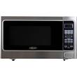 Bella - 1.1 Cu. Ft. Mid-Size Microwave - Stainless Steel and Black - Larger Front