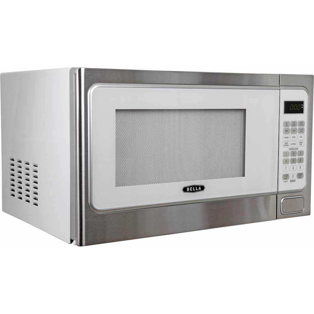 1.1 Cu. Ft. 1000 W Mid Size Microwave Oven Pre-programmed White Stainless  Steel