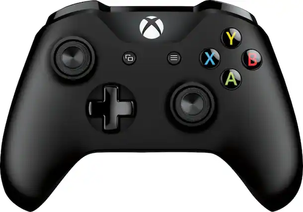 Front. Microsoft - Wireless Controller for Xbox One, Xbox Series X, and Xbox Series S - Black.