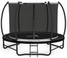 FED Fitness - 8FT Recreational Trampoline with Enclosure for Kids Adults, ASTM Approved, Outdoor Trampolines with Ladder for Kids - Black