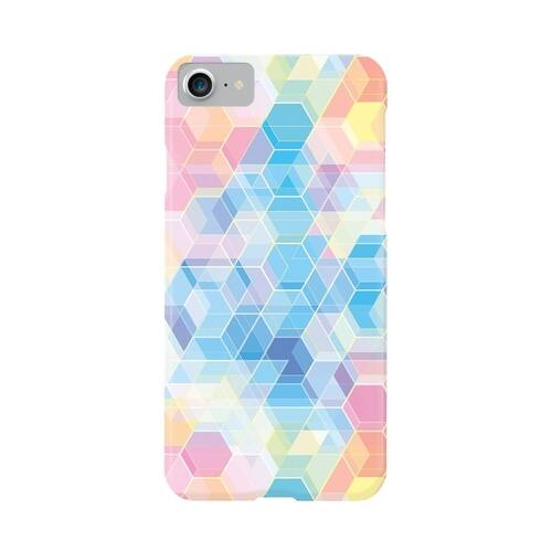 ArtsCase - SlimFit Designers Hexagons by M.O.K. Case for Apple® iPhone® 7 - Yellow/White/Pink/Blue - Larger Front