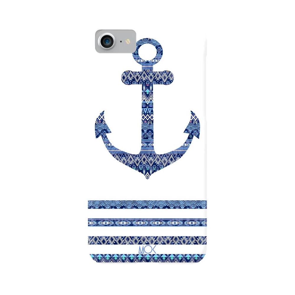Front. ArtsCase - SlimFit Designers Anchor by M.O.K. Case for Apple® iPhone® 7 - White/Blue.
