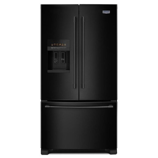 Maytag 24 7 Cu Ft French Door Refrigerator Black On Black Mfi2570feb Best Buy