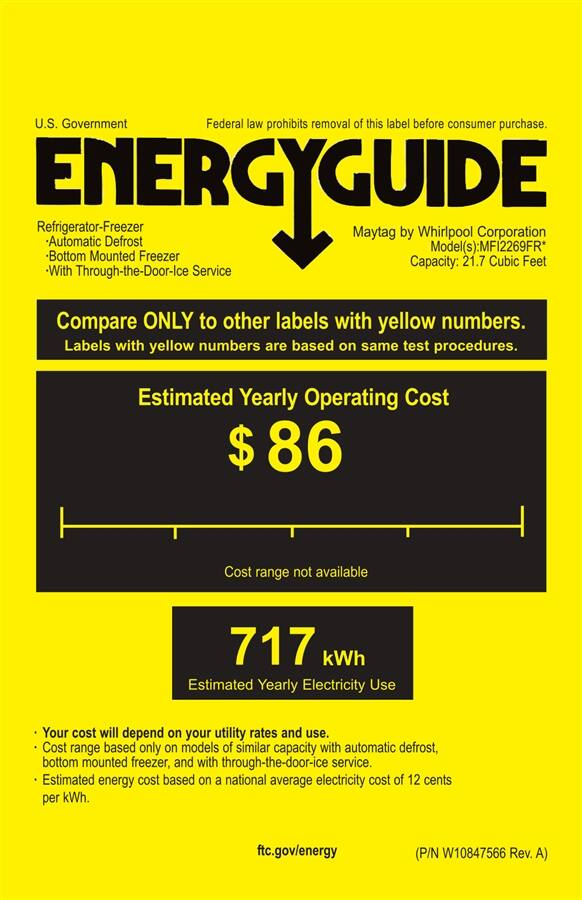 Maytag 21.7 Cu. Ft. French Door Refrigerator Black on Black MFI2269FRB