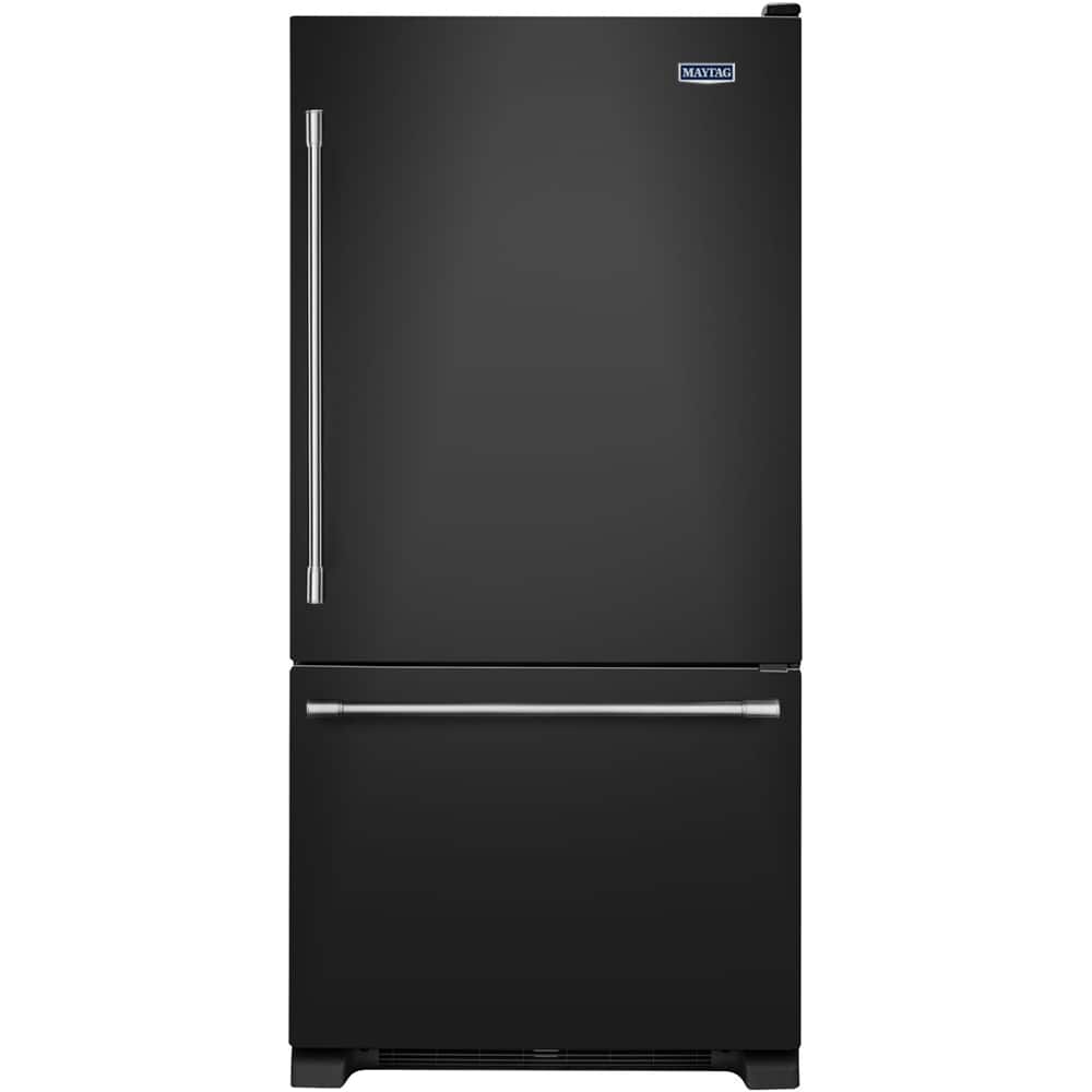 Maytag - 18.6 Cu. Ft. Bottom-Freezer Refrigerator - Black on black - Larger Front