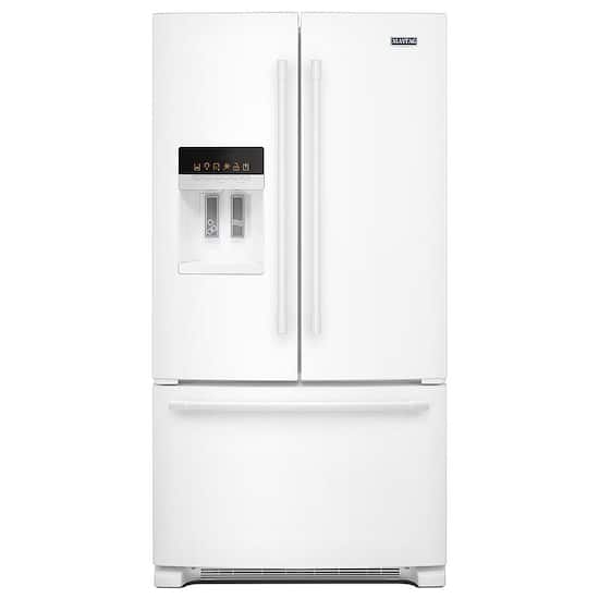 Maytag 24 7 Cu Ft French Door Refrigerator White On White Mfi2570few Best Buy
