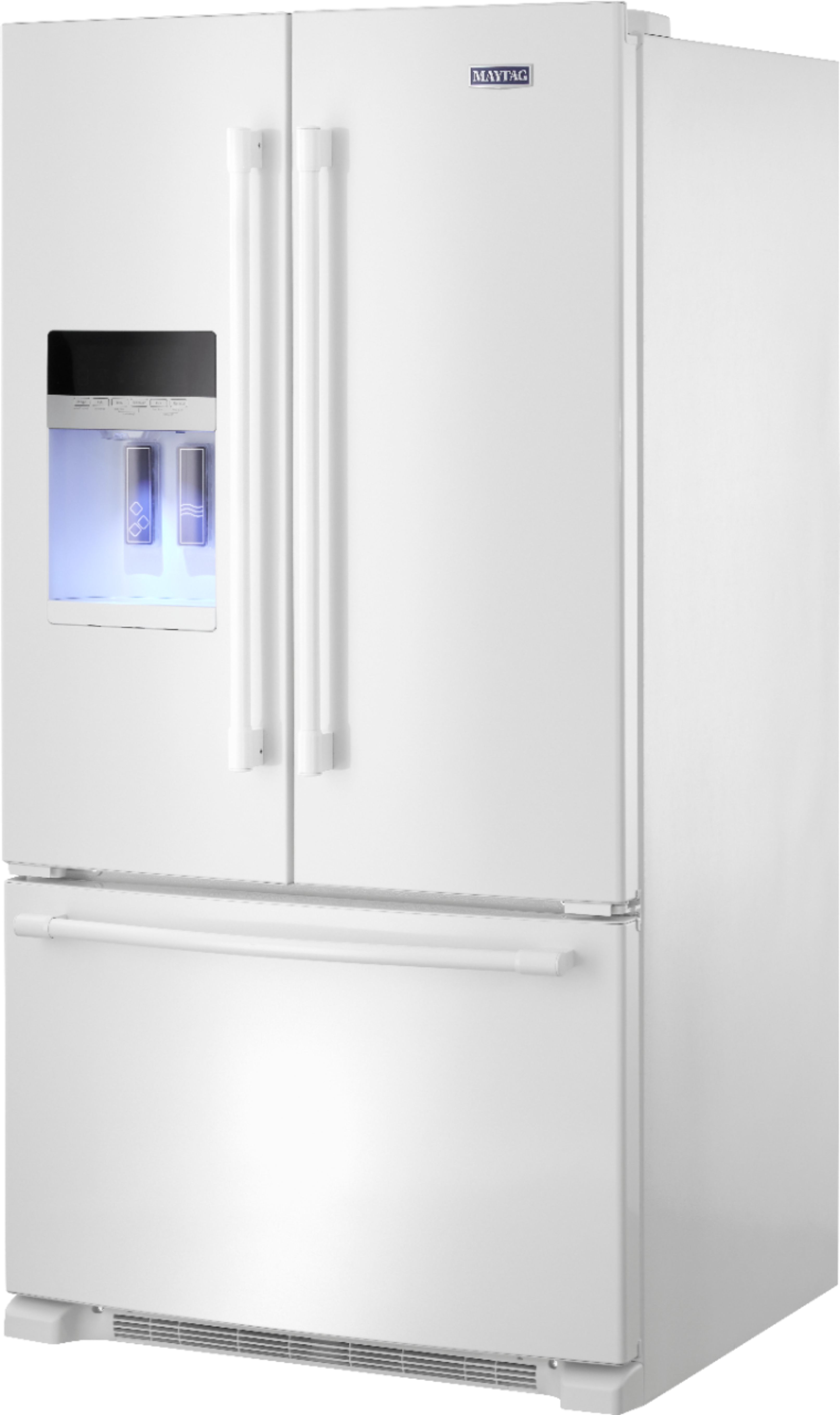 Left View: Maytag - 24.7 Cu. Ft. French Door Refrigerator - White on White