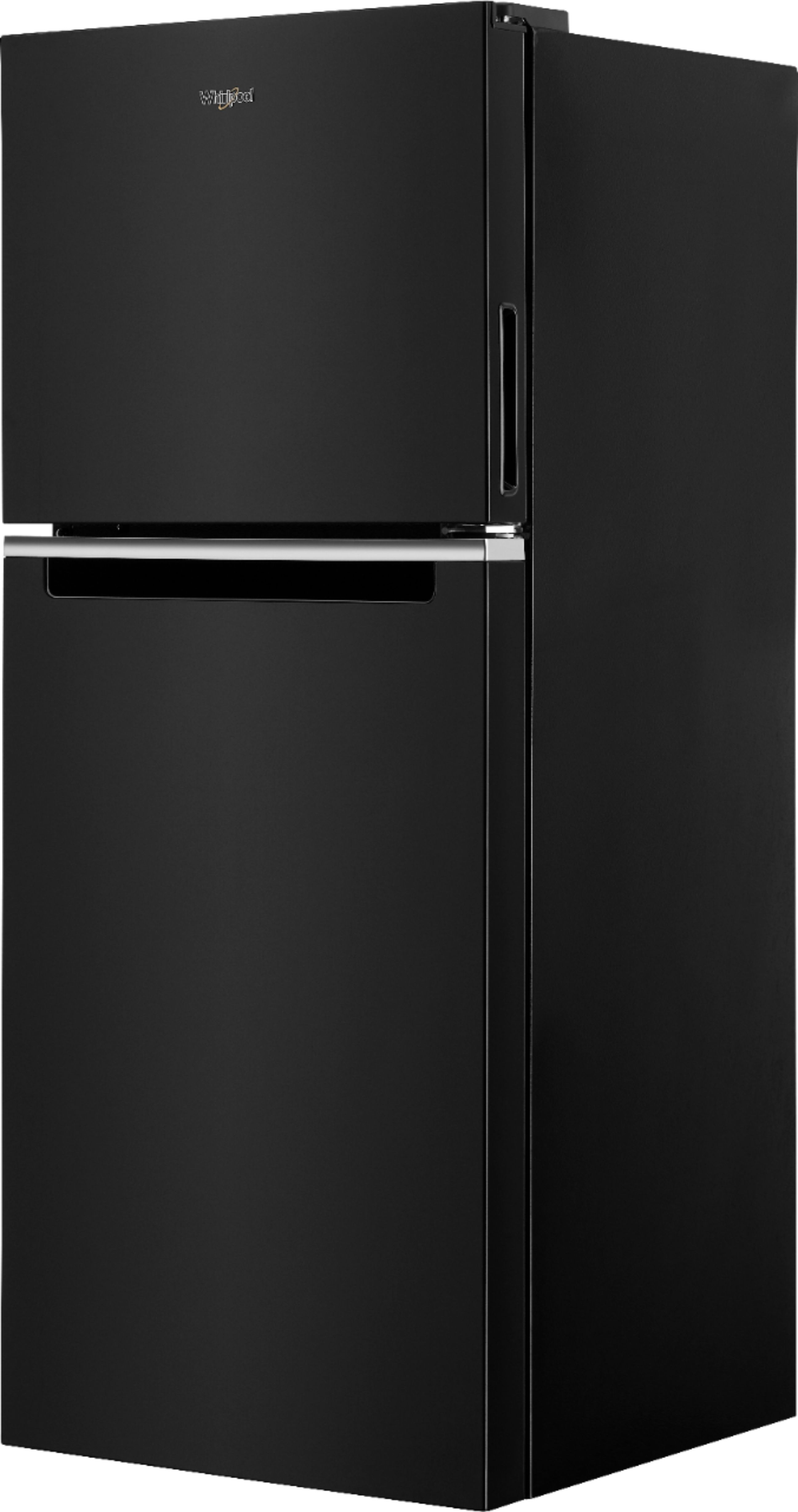Left View: Whirlpool - 18.2 Cu. Ft. Top-Freezer Refrigerator - Black