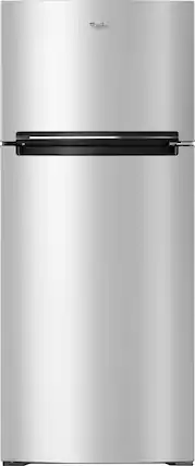 Front. Whirlpool - 17.7 Cu. Ft. Top-Freezer Refrigerator - Monochromatic Stainless Steel.