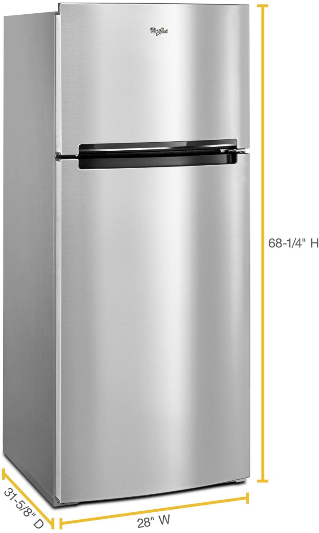 Whirlpool 17.7 Cu Ft Top Freezer Refrigerator Monochromatic Stainless Steel