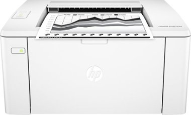 HP - LaserJet Pro M102w Black-and-White Wireless Laser Printer - White - Front_Zoom