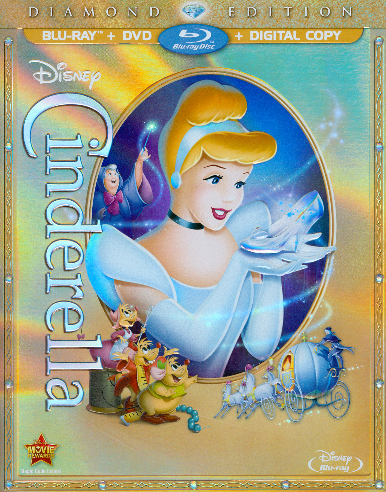 debitor jeg fandt det Held og lykke Best Buy: Cinderella [Diamond Edition] [3 Discs] [Blu-ray/DVD] [Includes  Digital Copy] [1950]