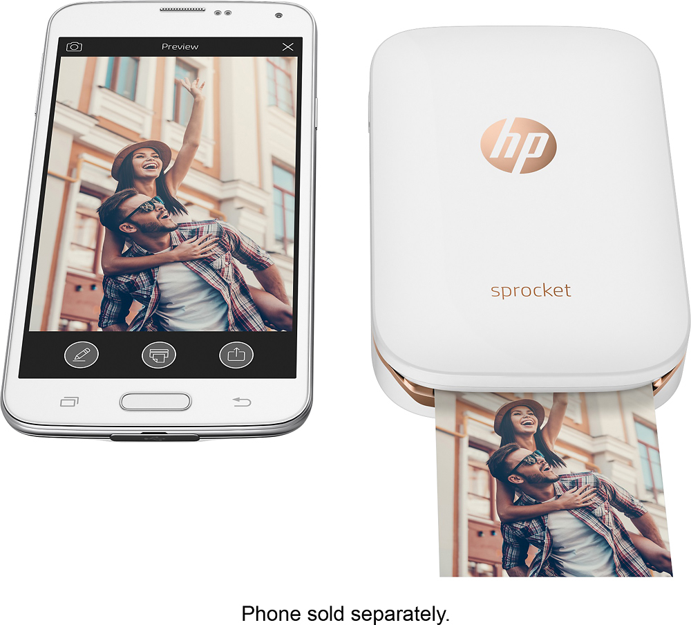 privat elektronisk tapet Best Buy: HP Sprocket Photo Printer White X7N07A