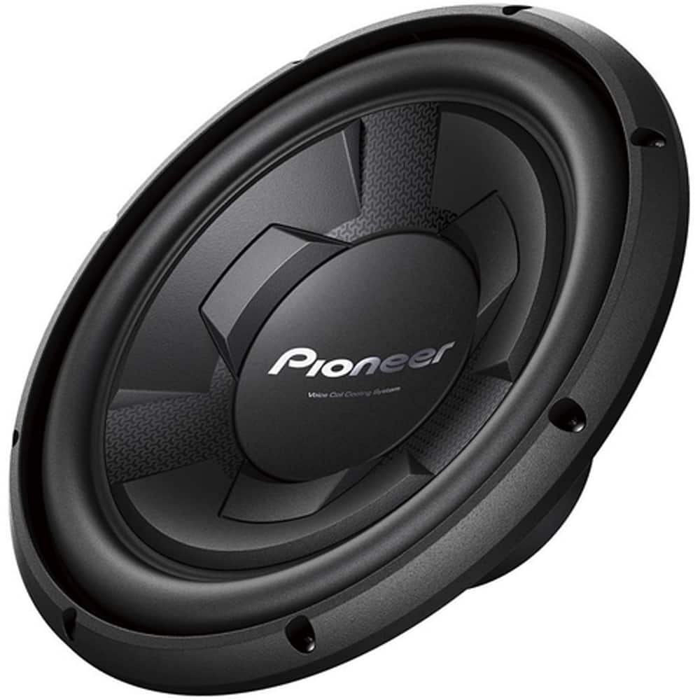 Front. Pioneer - 12" Single-Voice-Coil 4-Ohm Subwoofer - Black.