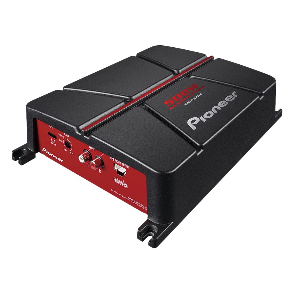 Angle View: Pioneer - GM 500W Class AB Bridgeable 2-Channel Amplifier with Low-Pass Crossover - Red/Black