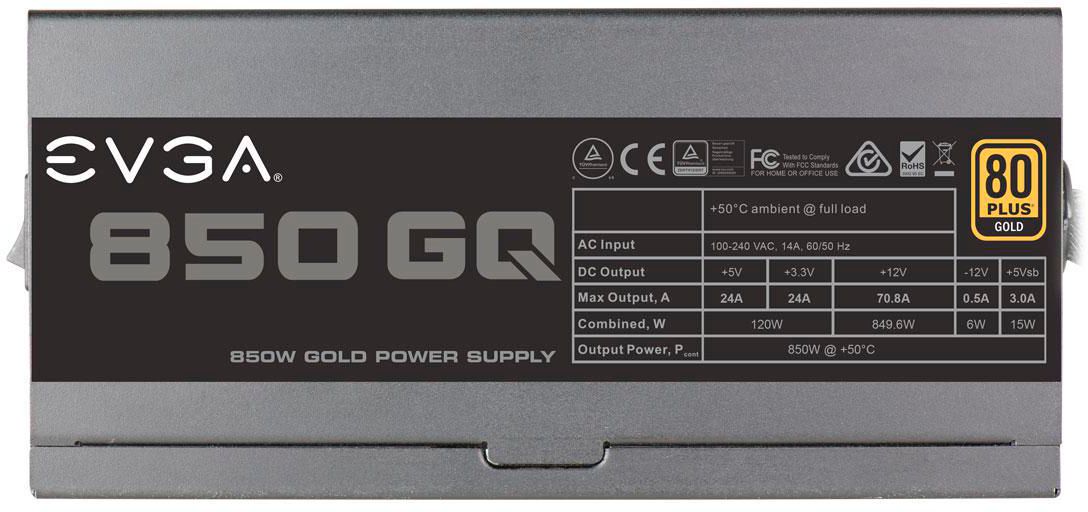 EVGA - GQ Series 850W ATX12V/ EPS12V 80 Plus Gold Modular Power Supply -  Black