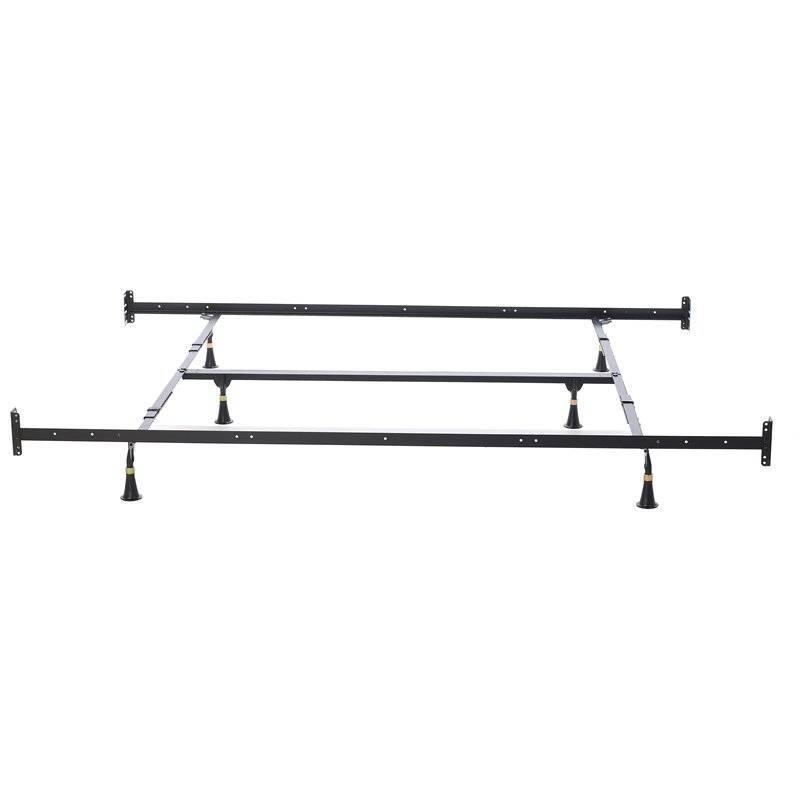 Angle. Hivvago - Hivvago California King Heavy Duty Metal Bed Frame with Headboard Footboard Brackets - Black.