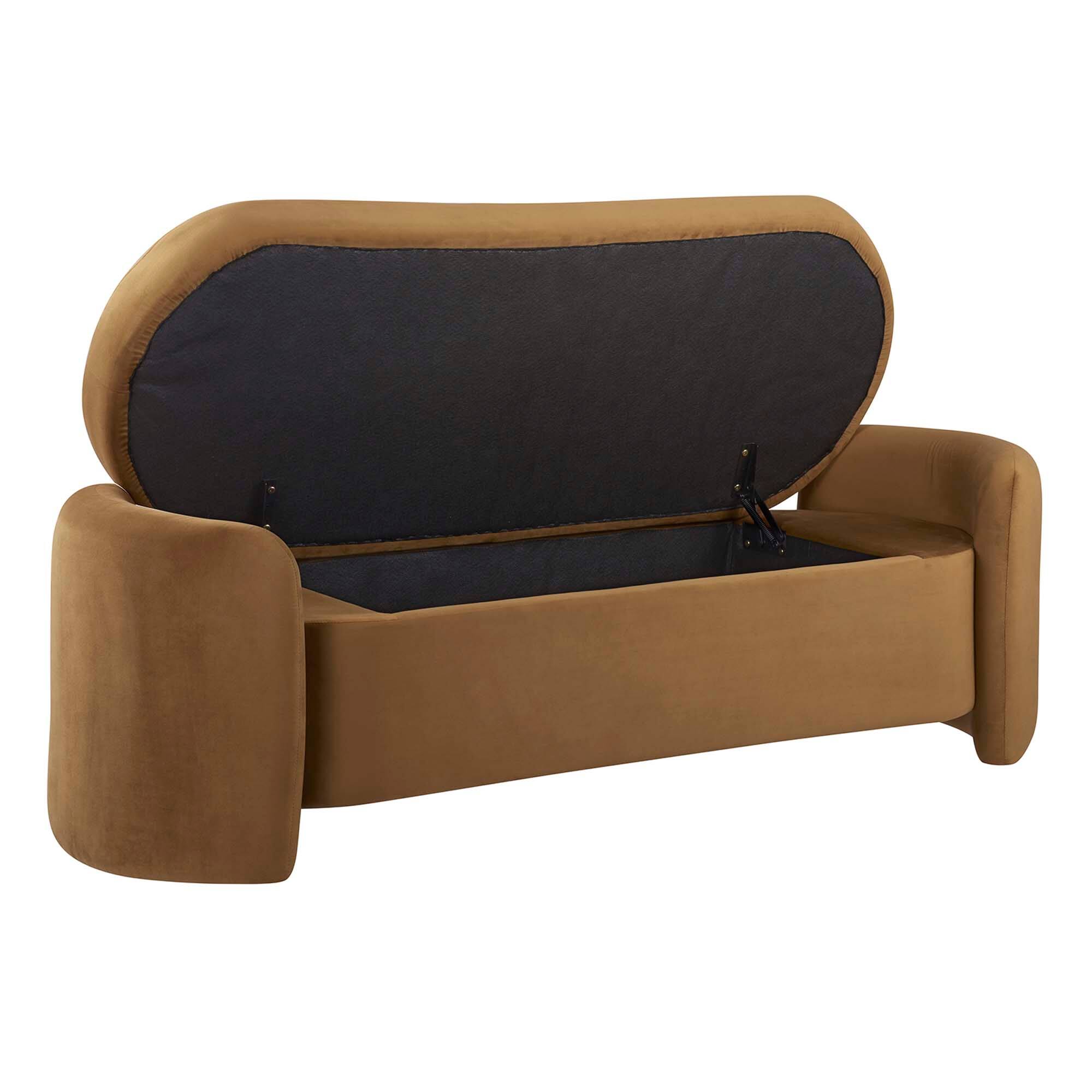 Left. Modway - Nebula Upholstered Performance Velvet Bench by Modway - Brown.