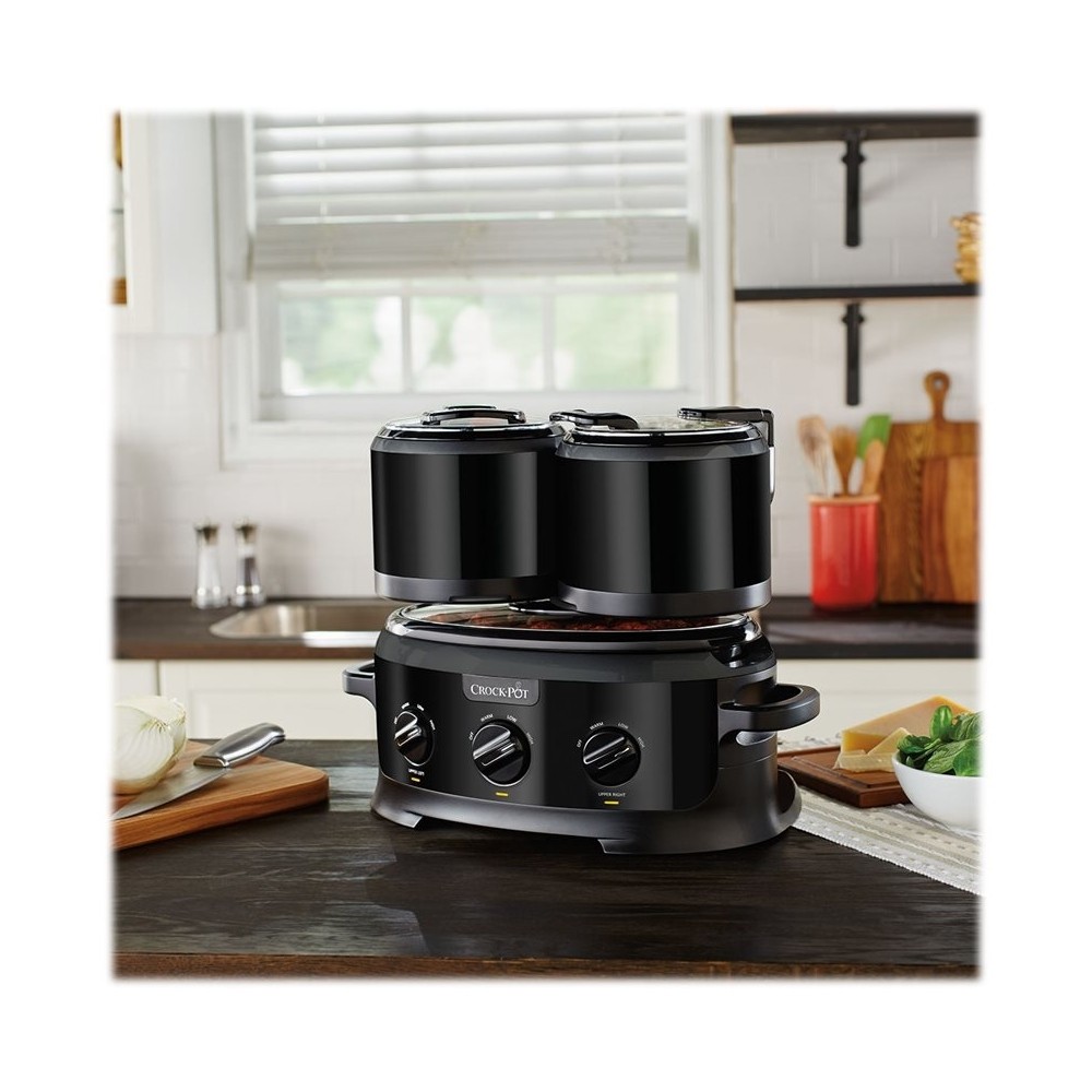 Best Buy: Waring Pro 6-1/2-Quart Slow Cooker Black/Stainless-Steel WSC650
