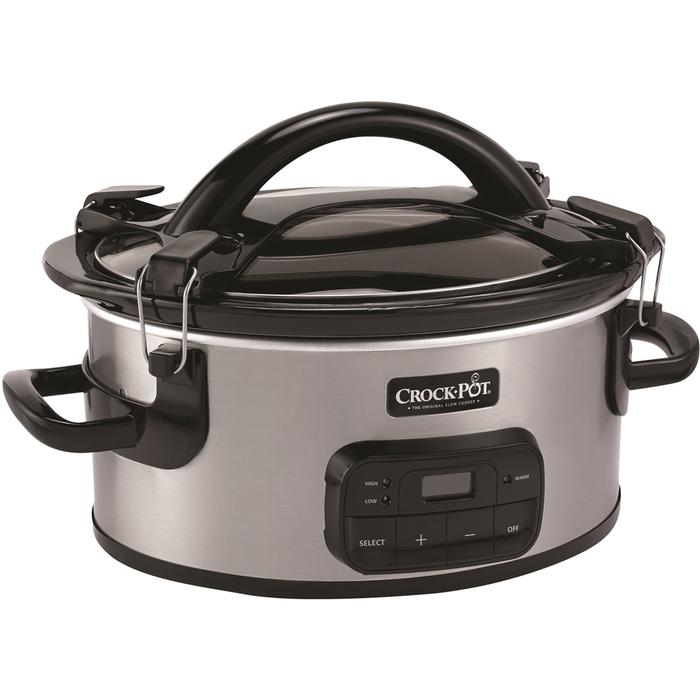 Best Buy: Crock-Pot Designer Series 6 Qt. Slow Cooker Stainless-Steel/Black  SCCPQP600-B