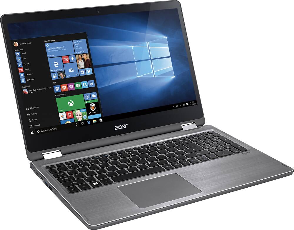 Angle. Acer - Aspire R 15 2-in-1 15.6" Touch-Screen Laptop - Intel Core i5 - 8GB Memory - 1TB Hard Drive - Steel gray.