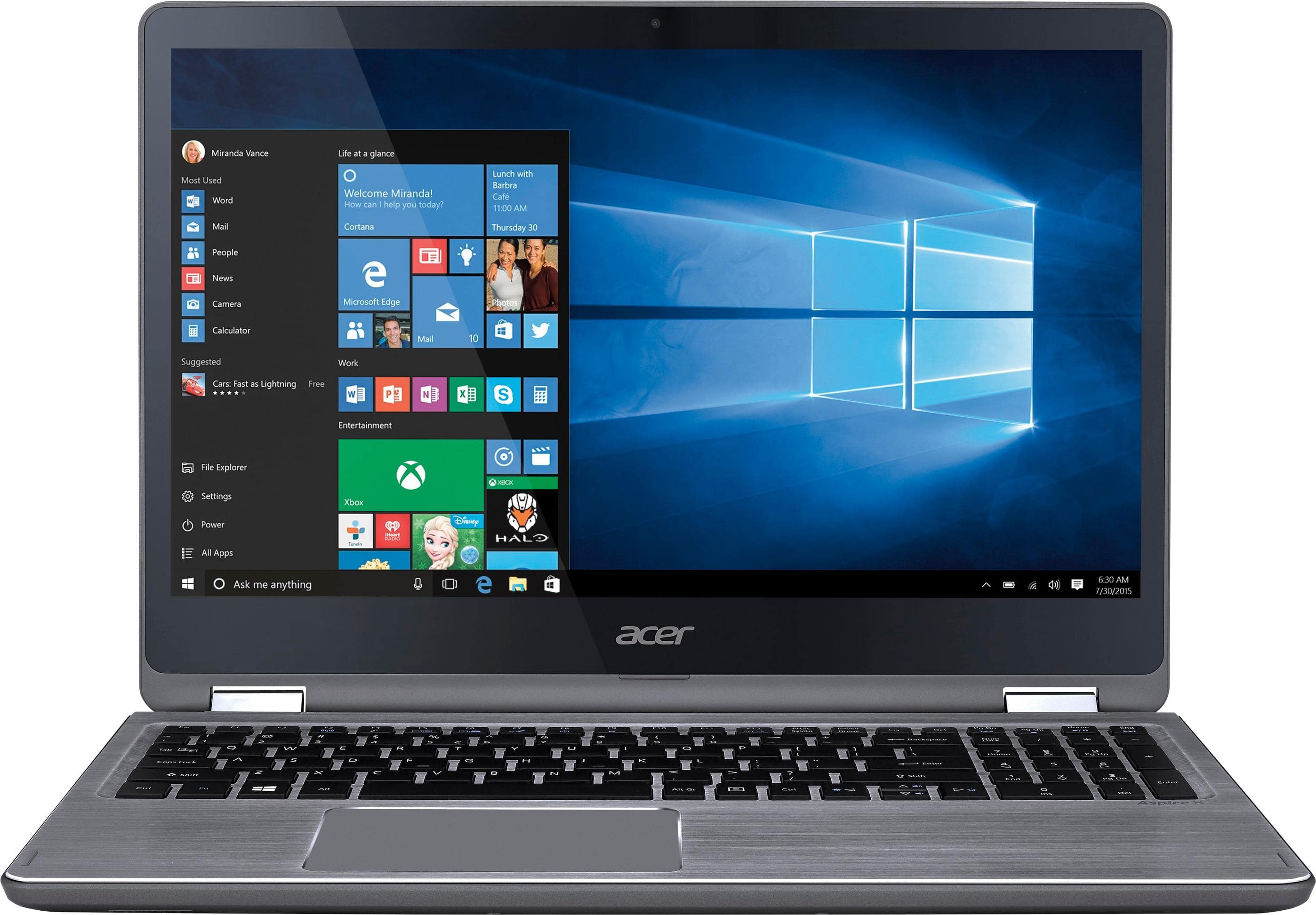 Front. Acer - Aspire R 15 2-in-1 15.6" Touch-Screen Laptop - Intel Core i5 - 8GB Memory - 1TB Hard Drive - Steel gray.