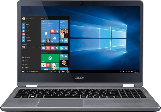 Acer - Aspire R 15 2-in-1 15.6" Touch-Screen Laptop - Intel Core i5 - 8GB Memory - 1TB Hard Drive - Steel gray - Front Zoom